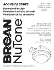 Broan-NuTone AR80MB Instructions D'installation, D'utilisation Et D'entretien