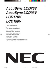 NEC LCD190V Manuel Utilisateur