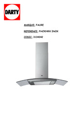 FAURE FHC9249X INOX Notice D'utilisation