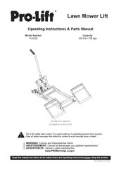 Pro-Lift PL5350 Manuel Des Consignes D'utilisation Et Des Pièces