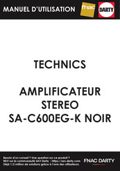 Technics SA-C600EG-K Manuel D'utilisation Fonctions De Base