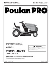 Poulan Pro PB195H46YTX Manuel De L'opérateur