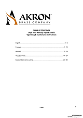 Akron Brass Mercury Quick Attack 3443 Mode D'emploi Et D'entretien