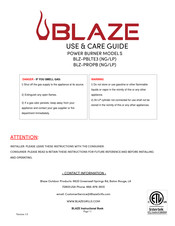 BLAZE BLZ-PROPB Guide D'utilisation Et D'entretien