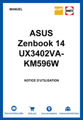 Asus Zenbook 14 UX3402VAKM596W Manuel Électronique