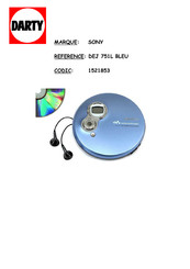 Sony Walkman D-EJ753 Mode D'emploi