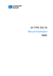 Dürkopp Adler M-TYPE DELTA D869 Manuel D'utilisation