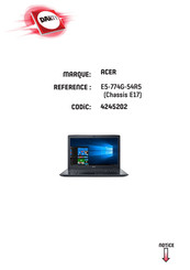Acer E5-774G-54R5 Manuel D'utilisation