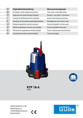 Güde KTP 18-0 Traduction Du Mode D'emploi D'origine