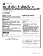 GE UCG1500 Série Instructions D'installation