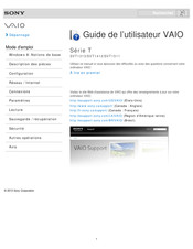 Sony VAIO SVT1313 Guide De L'utilisateur