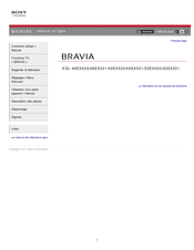 Sony Bravia KDL-40EX521 Manuel En Ligne
