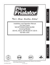 Pitco Frialator SG14C Manuel D'installation Et De Fonctionnement