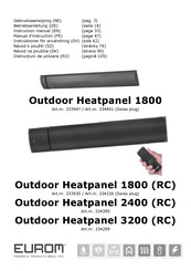 EUROM Outdoor Heatpanel RC Manual D'instructions