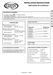 Argo AWI826HL Instructions D'installation