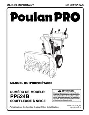 Poulan Pro PP524B Manuel Du Propriétaire
