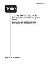 Toro TimeCutter Z17-42 Manuel De L'utilisateur