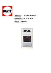 ARTHUR MARTIN E 5775MC Mode D'emploi