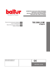 baltur TBG 2000 LX ME Manuel D'instructions Pour L'installation, L'emploi Et L'entretien