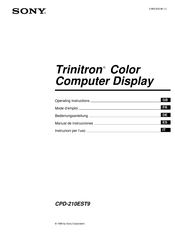 Sony Trinitron CPD-210EST9 Mode D'emploi