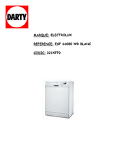Electrolux ESF 66080 Notice D'utilisation