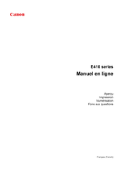 Canon E410 Serie Manuel En Ligne