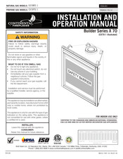 Continental Fireplaces CX70-1 Manuel D'installation Et D'opération