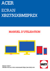 Acer XB273GXBMIIPRZX Guide Utilisateur
