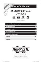 Tripp-Lite G1010USB Manuel Du Propriétaire