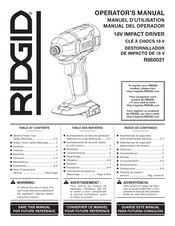 RIDGID R860021 Manuel D'utilisation