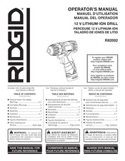 RIDGID R82002 Manuel D'utilisation