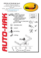 AUTO-HAK A23V Mode D'emploi