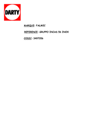 FALMEC GRUPPO INCAS.56 INOX Livret D'instructions