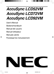 NEC AccuSync LCD52VM Manuel Utilisateur
