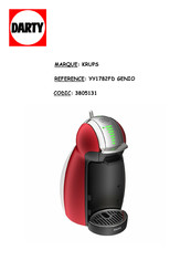 Nescafe Dolce Gusto GENIO YY1782FD Mode D'emploi