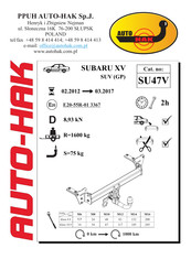 AUTO-HAK SU47V Instructions De Montage
