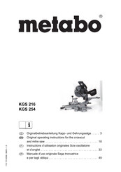 Metabo KGS 254 Instructions De Service Originales