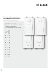 clage CFX Instructions D'utilisation Et D'installation