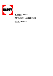 Miele 3267822 Notice D'utilisation Et De Montage