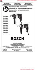 Bosch 1012VSR Consignes De Fonctionnement/Sécurité