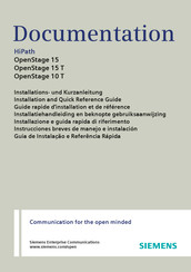 Siemens HiPath OpenStage 10 T Guide Rapide D'installation Et De Référence