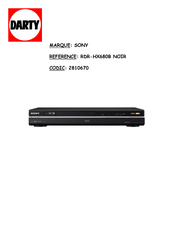 Sony RDR-HX680 Mode D'emploi