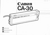 Canon CA-30 Mode D'emploi