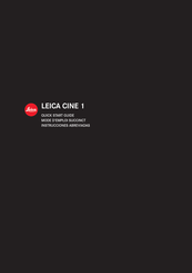 Leica CINE 1 Mode D'emploi Succinct