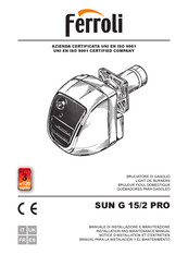 Ferroli SUN G 15/2 PRO Notice D'installation Et D'entretien