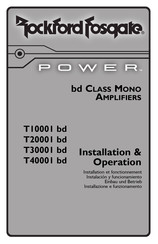 Rockford Fosgate POWER T10001 bd Installation Et Fonctionnement