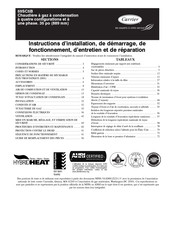 Carrier 59SC5B Instructions D'installation, De Démarrage, De Fonctionnement, D'entretien Et De Réparation