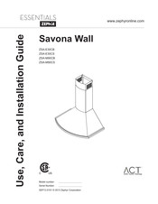 Zephyr Essentials Savona Wall ZSA-M90CB Guide D'utilisation, D'entretien Et D'installation