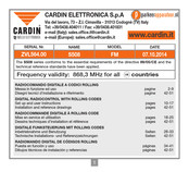 Cardin ZVL564.00 Mode D'emploi