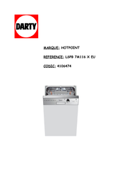 Hotpoint Ariston LSPB 7M116 X Mode D'emploi